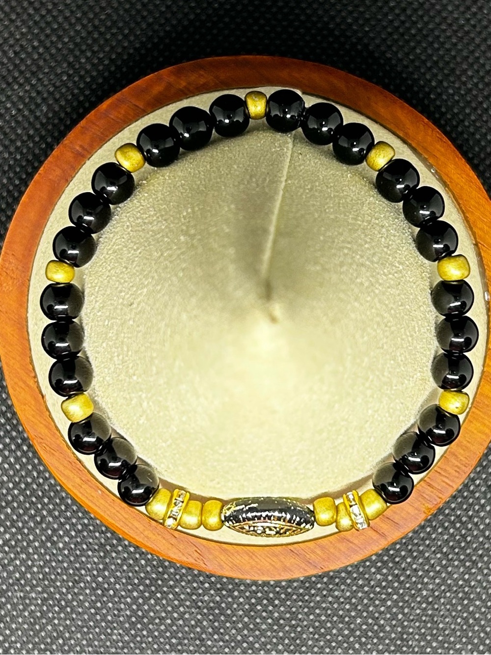 Black and Gold Beaded Bracelet